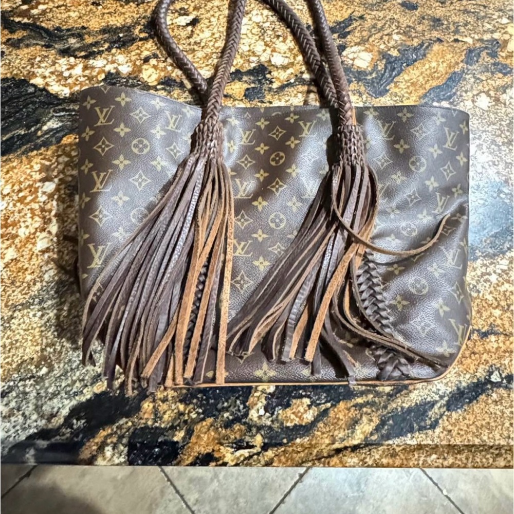 Louis Vuitton Brown Monogram Shoulder Bag with Fringe